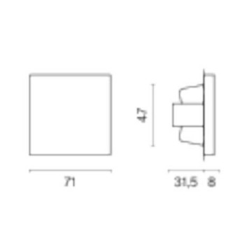 Выключатель перекрестный одноклавишный без рамки Voltum S70 VLS010501-6