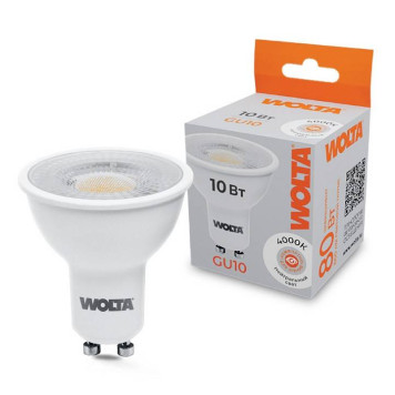 Лампа светодиодная Wolta GU10 10Вт 4000K WSTD-PAR16-220V10W4KGU10-L-1