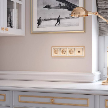 Накладка для розетки телефонной RJ-11 Werkel шампань рифленый W1192010-1