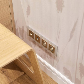 Накладка для розетки телефонной RJ-11 Werkel шампань рифленый W1192010-3