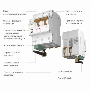 Автоматический выключатель 2P с Wi-Fi Werkel W1002P6301-1