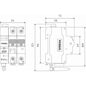 Автоматический выключатель 2P с Wi-Fi Werkel W1002P6301-2