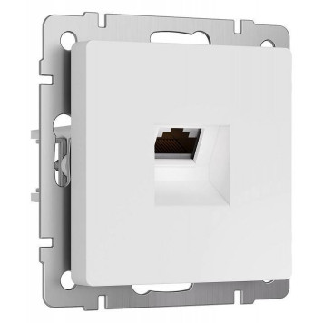 Розетка Ethernet RJ-45 и со шторками, без рамки Werkel белый матовый W5120001-2