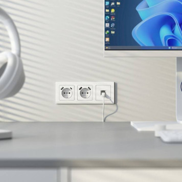 Розетка Ethernet RJ-45 и со шторками, без рамки Werkel белый матовый W5120001-4