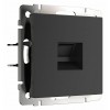 Розетка Ethernet RJ-45 и со шторками, без рамки Werkel черный матовый W5120108