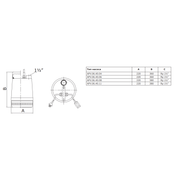 Дренажный насос Vandjord APV.06.40.08.A1 76221008 (76221008)-3