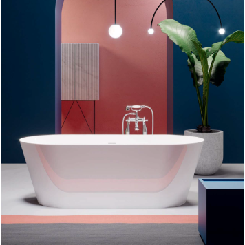 Gruppo Treesse Inka Ванна 180x80xh60 см. овальная отдельностоящая акриловая, со щелевым переливом, цвет: белый глянцевый. V388BL-1