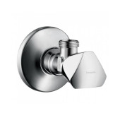 Hansgrohe E Угловой вентиль с рукояткой, подключение 1/2, отвод 3/8, цвет: хром. 13902000