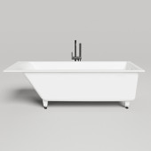 Salini Cascata KIT Встраиваемая ванна 170.6х75.1х60см., донный клапан Click-Clack белый, сифон, ножки, мат-л: S-Sense, цвет: белый матовый. 104813M