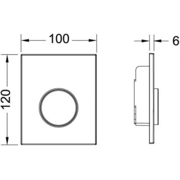 TECEloop Urinal Панель смыва, клавиша цвет: хром матовый. 9242625-1
