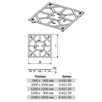 TECE Монтажная рама для трапа, 1000х1000 мм-1