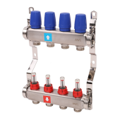 Коллектор, Premium, 1 х 3/4ЕК, 4 выхода, в сборе с расходомерами