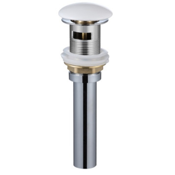 AQM7002-1W Донный клапан PushOpen, с переливом, керамическая накладка, Белый AQM7002-1W