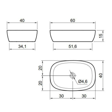 Antonio Lupi Senso Раковина 60х40х15 см, без отв., накладная, цвет: белый-2
