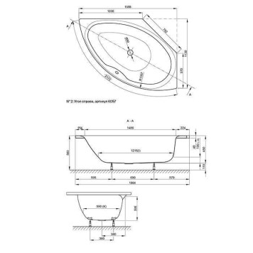 Bette Pool I Ванна правосторонняя встраиваемая, 160х113х45 см, BetteGlasurreg; Plus, цвет: белый. B50-0015, 6057-000 PLUS-1