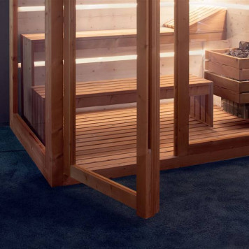 GRUPPO TREESSE AURA сауна 180х150х216Н, SX (левый вариант), подсветка, фронтальная дверь стекло/дерево. SA1815DX01AVL-2