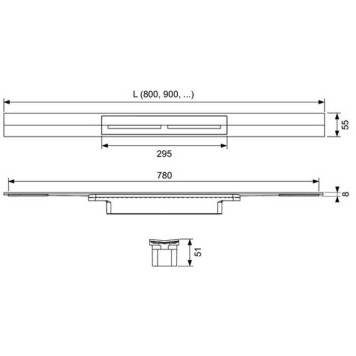 TECE Профиль для душа TECEdrainprofile, 1000 мм, PVD Polished Black Chrome. 671011-2