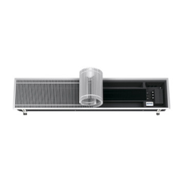 Встраиваемый в пол конвектор Varmann Ntherm N 370.90.1700 RR U C34, шириной 370 мм, высотой 90 мм, длиной 1700 мм, решетка роликовая из алюминия, анодированная в цвет темной бронзы, декоративная рамка из U-образного профиля, теплопроизводительность при те