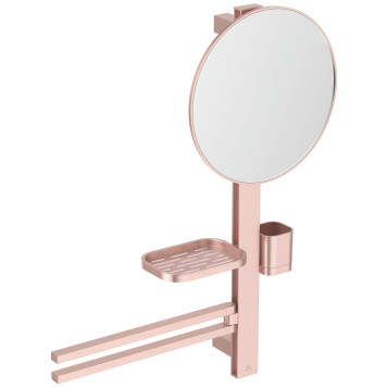 IS BD588RO ALU+ Beauty Bar S Комплект аксесуаров: H=700 мм, зеркало Ø320 мм, полочка, стакан, рогах2 BD588RO