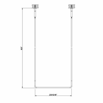 Gessi Goccia Полотенцедержатель потолочный - 60хh160см., цвет: Brushed chrome-1