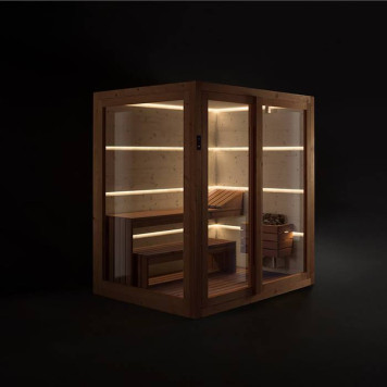 GRUPPO TREESSE AURA сауна 180х150х216Н, SX (левый вариант), подсветка, фронтальная дверь стекло/дерево. SA1815DX01AVL-5