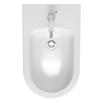 Duravit Me by Starck Биде напольное приставное 37х60 см, с 1 отв. под смеситель, с креплением, цвет: белый. 2289100000-3
