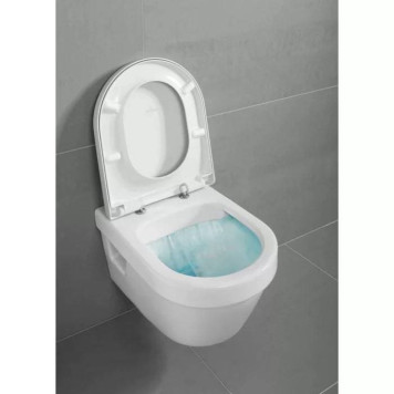 VilleroyBoch Architectura Унитаз 37х53х33см., подвесной, безободковый, в комплекте сиденье c микролифтом, цвет: альпийский белый. 5684HR01-9