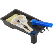 Набор для покраски дверей и окон (ванночка 290х150 мм + валик полиакрил 100 мм + малярная лента 25 мм x 50 м + кисти 25 ; 38 мм)