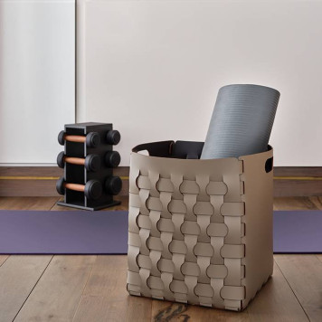 ADJ Корзинка Bottega, 35x35xH40 см., цвет: панна котта/белый-1