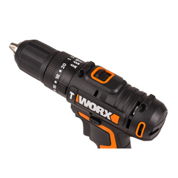 Дрель-шуруповерт ударная аккумуляторная WORX WX370, 50Нм, 20В, 2Ач x2, ЗУ 2А, кейс-3