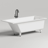 Salini Cascata KIT Ванна встраиваемая, с прямоугольной чашей, 170х75х60см, регулируемые ножки, донный клапан UpDown, сифон S-Sense, цвет: белый матовый. 104313M