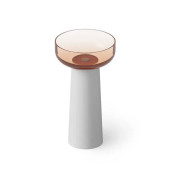 Dea Design Light Раковина 48x48x88см., напольная, без отв., Glasstek, прозрачная смола, цвет: чаша brown copper/пьедестал белый. DD2027 480 R9 18
