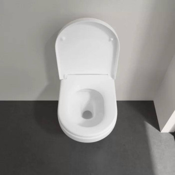 VilleroyBoch Architectura Унитаз 37х53х33см., подвесной, безободковый, в комплекте сиденье c микролифтом, цвет: альпийский белый. 5684HR01-7