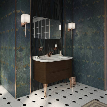Kerasan Waldorf Комплект подвесной мебели 100см, с 2-мя ящиками Цвет: noce-1