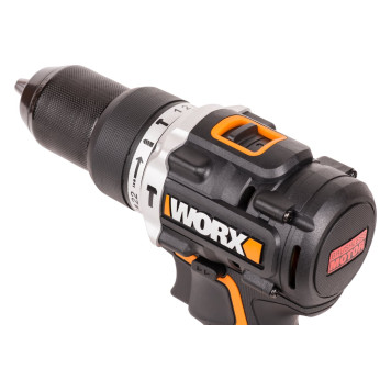 Дрель-шуруповерт ударная аккумуляторная WORX WX352, 60Нм, 20В, бесщеточная, 2Ач x2, ЗУ 2А, кейс-3