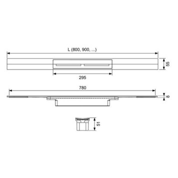 TECE Профиль для душа TECEdrainprofile, 1200 мм, PVD Brushed Black Chrome. 671201-2
