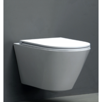 AZZURRA FORMA Унитаз подвесной безободковый 54х37х34см с сиденьем soft close антигрязевое покрытие, цвет: белый-1