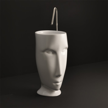 Kerasan Artwork Moloco Раковина 45х51х94.5 см, без отв., напольная, слив в пол, цвет: белый. 474001, 756830-20