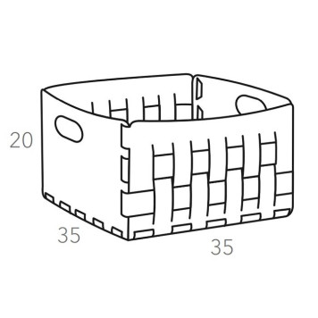 ADJ Корзинка Bottega, 35x35xH20 см., цвет: черный/серый-2