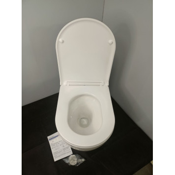 SaleAQM2002L Унитаз подвесной с сиденьем SoftClose, смыв QUIET, скрытый крепеж. 520x365x360 SaleAQM2002L_1082