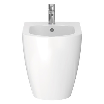Duravit Me by Starck Биде напольное приставное 37х60 см, с 1 отв. под смеситель, с креплением, цвет: белый. 2289100000-1