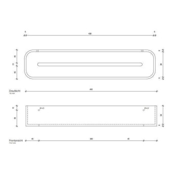 Decor Walther Stone DCT45 Душевая полочка 45x10см, подвесная, цвет: белый / хром-1