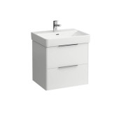 Laufen Base Тумба подвесная 57х44х53см, с раковиной, с 2 выдвиж. ящиками, с механизмом мягкого закрывания, цвет: белый глянцевый. 8.1096.3.000.104.1,  4.0223.2.110.261.1