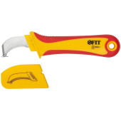 Нож изолированный 1000 В с пяткой, нерж.сталь, 170 мм, лезвие 37 мм, прорезин.ручка