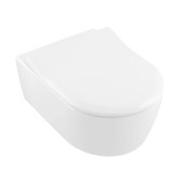 VilleroyBoch Avento Унитаз 37х53х31см.,подвесной, безободковый, в комплекте сиденье SlimSeat с микролифтом, цвет: альпийский белый. 5656RS01