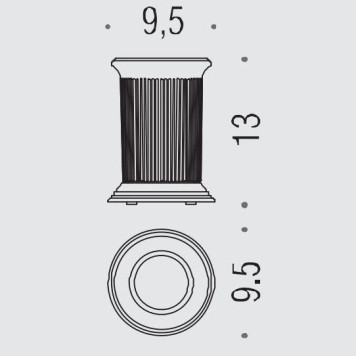 Colombo Hermitage Стакан настольный, цвет: хром/матовое стекло-1