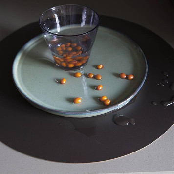 ADJ Круглый плейсмат, D40 см., цвет: черный/серый-2