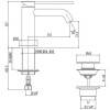 Gattoni Circle Two Смеситель для раковины, 1 отв., с донным клапаном, цвет: Nero Opaco. 9140/91NO