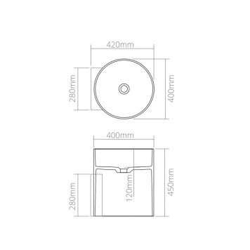Dea Design Pedestal Basin Раковина 40х42х55см., напольная, без отв., Solid Surface, цвет: White №18. DD2013 400 18-2