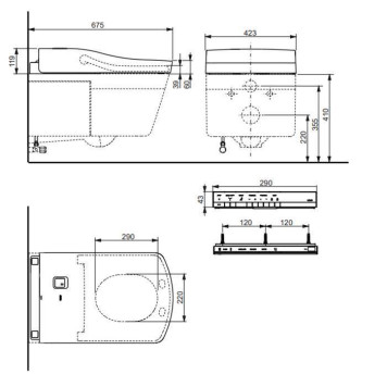 Toto Neorest AC Унитаз подвесной 42.3x66.6x41см, безободковый, CeFiONtect, Tornado Flush, с сиденьем Washlet, цвет: белый-8